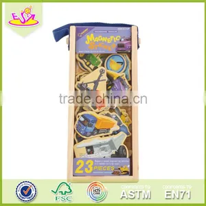 Wholesale Baby Magnetic Shapes Toy Construction 28 Pieces Wooden Magnetic Shapes Toy Kids Magnetic Shapes Toy W14J005 thumbnail-1