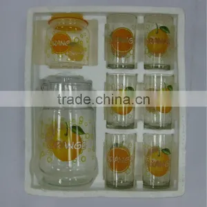 JK001 7pcs Glass Drinking Set With Printing thumbnail-2