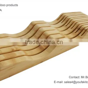 Bamboo In-drawer Knife Storage Tray thumbnail-1
