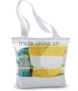 Clear ZIPPER Tote With Color Trim and Bottom&clear PVC Tote Bag(TM-PVC-001) thumbnail-1