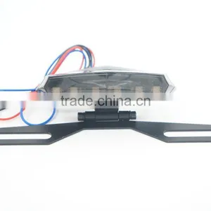 2016 Popular 6 LED Motorcycle License Plate Mount Holder Bracket Running Brake Tail Light thumbnail-1