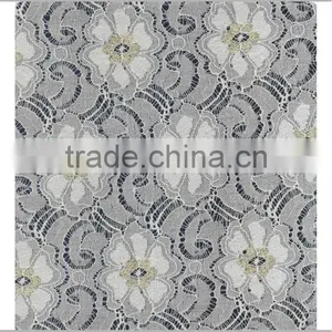 Fashion Stretch Gold Silk Nylon Lace Fabric thumbnail-1