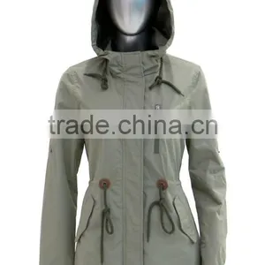 WOMAN SPRING PARKA WITH HOOD JACKET thumbnail-1