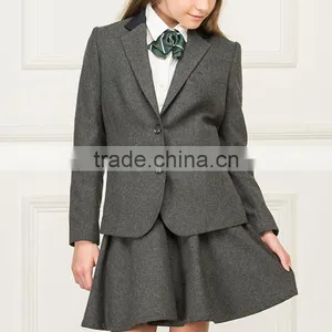 Junior School Girls England Style Grey Colors Coat Jacket Blazer And Skirt thumbnail-5