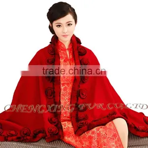 CX-B-P-40D New Products Fur Floral Cheap Wholesale Pashmina Shawl thumbnail-3
