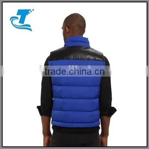New Fashion European Style Winter Blue Men Down Vest With Stand Up Collar thumbnail-3