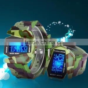 Fashion LED Waterproof Camo Silicone Airplane Design Sport Watch thumbnail-2