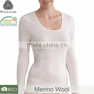 Ladies 100% Merino Wool High Quality V-Neck Thermal Sports,Gym Wear Pullover,Elastan Long Johns,Base Layer,Sweatshirt, Size Plus thumbnail-4