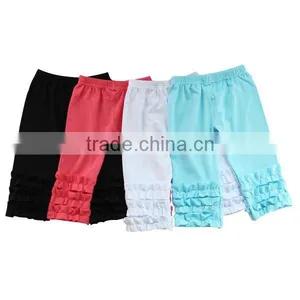 Wholesale Toddler Leggings Fitting Ruffle Boutique Girls Pants Kids Cotton Pants thumbnail-5