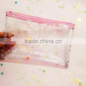 Planner Internal Pocket Custom Pvc Shaker Pocket With Zipper Top Transparent Pocket With Sequins thumbnail-6