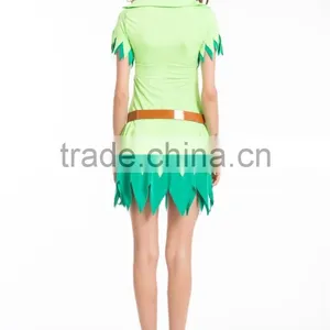 Walson Clothes Apparel Green Witch Hunter Peter Pan Fancy Dress Fitness Halloween Cosplay Costume thumbnail-3