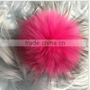 2017 Hot Pink Raccoon Fur Pom for Beanie Fluffy Bobbles Hat Accessories thumbnail-2