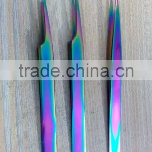 Titanium Multi Eyelash Extension Tweezers Set/ Gold Eyelash Extension Tweezers thumbnail-1