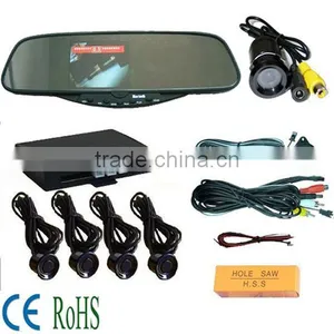 Car Rearview Mirror With 3.5 Inch TFT Monitor Wireless Alarm Sensor System thumbnail-1