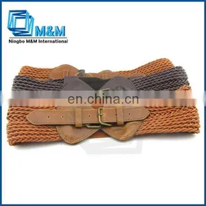 Fahion Elastic Braided Belt For Women Leather Bullet Belt thumbnail-1