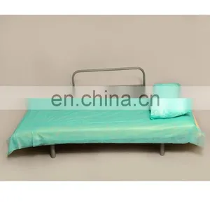 Surgical Disposable White Blue Polyester Bedsheet thumbnail-1