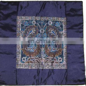 Sequins Patches Cushion Cover, Chikan Work Cushion Cover thumbnail-5