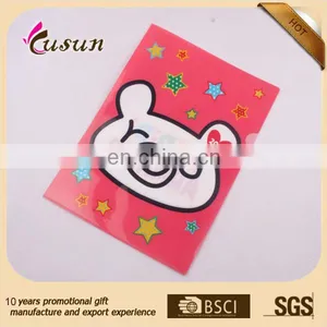Lovely Cartoon Character Design Full Color UV Printing L Clip Plastic Clear File Folder PP thumbnail-4