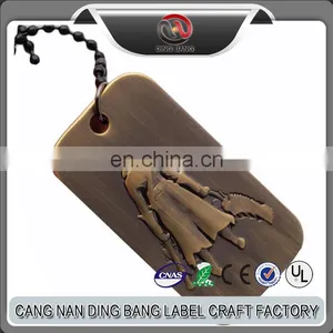 Promotional High Quality Zinc Alloy Brushed Bronze Metal Game Souvenir 3D Custom Dog Tag thumbnail-1