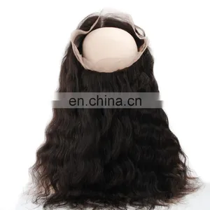 Wholesale Virgin Hair Vendors Lace Frontal With 360 Lace Band Virgin Human Hair Pre Plucked 360 Lace Frontal Closure thumbnail-1