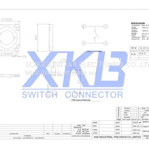 Ultra Thin 37*3.7*0.35 Waterproof Chip Touch Key Tact Switch thumbnail-2