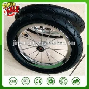 CHINA 12 14 16 Inch Bick Bicycle Wheel Trailer Flat Tool Cart Balanced Car Children Bicycle Pneumatic Spokes Ruber Wheel thumbnail-1