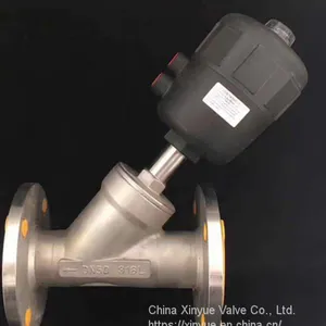 Stainless Steel Flange Angle Seat Valve Pneumatic Angle Seat Valve thumbnail-1