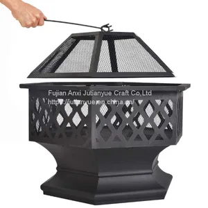 Ceramic Tile Mosaic Parquet Outdoor Rectangular Fire Pit Table thumbnail-1
