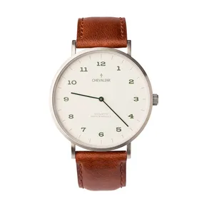 Stainless Steel Fashion Women Gift Watches Man Genuine Leather Ultrathin Quartz Watch thumbnail-2