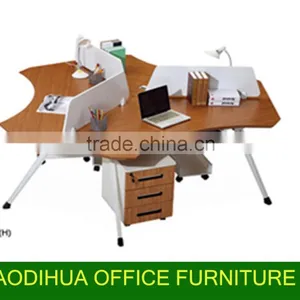 2015#workstation for 3 Person/ Wooden Workstation Desk With Aluminum Legs thumbnail-1
