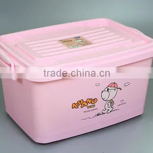 Multi Function Pink Home Large Plastic Storage Container Storage Box With Wheels thumbnail-1
