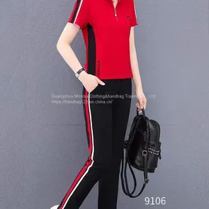 Monisa Sports Leisure Colors Suit With Short Sleeves and Long Trousers in Summer thumbnail-4