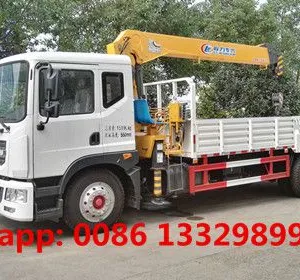 HOT SALE!Dongfeng D9 190hp Diesel 5tons Cargo Truck With Crane for Sale thumbnail-3