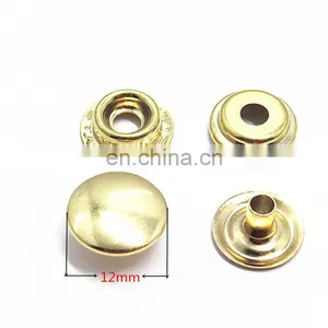 12mm Round Brass Metal Snap Button Push Button for Clothes thumbnail-2