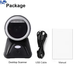 Desktop Barcode Scanner Wireless Qr Reader 1d 2D Screen Platform for POS PC Supermarket Store Retail Mall thumbnail-2