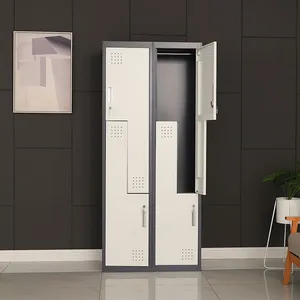 Z Shape Metal Locker 2 Door Clothing Storage Cabinet Lockers thumbnail-4