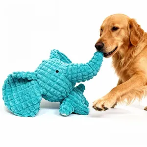 Corn Plush Squeaky Animal Dog Toy, Elephant Plush Toy thumbnail-1