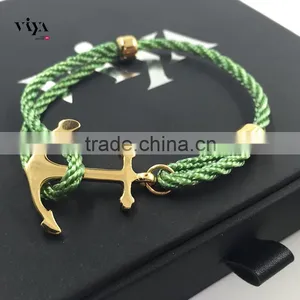 Fashion Jewelry High Quality Handmade Wrap Bracelet 316l Stainless Steel Bracelet Popular Men Anchor Bracelet thumbnail-1