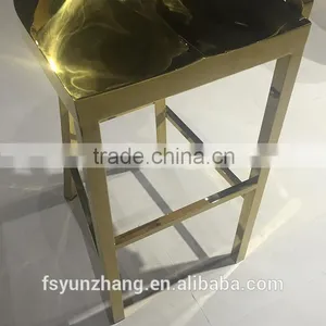 Modern Golden Stainless Steel Legs Bar Chair thumbnail-6