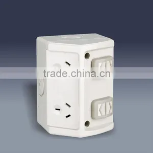 Weather Proof Power Outlet With Switch (Twin) IP53 SAA thumbnail-1