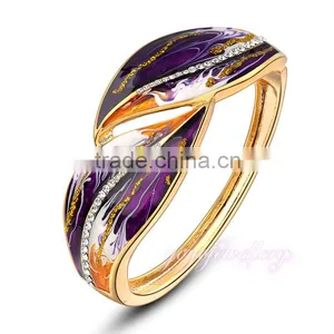 Leaf Shap Hot Selling Sex Sikh Kara Crystal Bracelet Bangle thumbnail-1