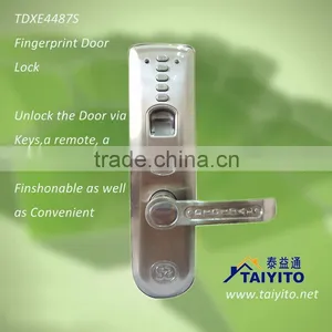 Silver Fingerpirnt Door Lock With Remotes, Keys and Password thumbnail-1