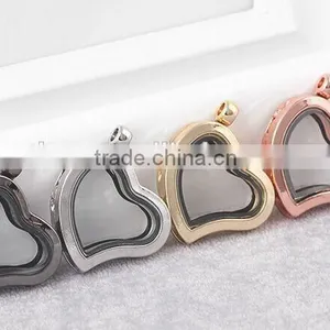 Smooth Heart Various Locket Yiwu Jewelry Manufacturer Fashion Jewelry With Full Crystal Rhinestone thumbnail-3