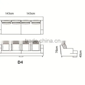 2015 Modern Design Leather Sofa Top Grain Leather Furniture Living Room MS1205 thumbnail-4