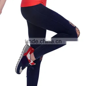 High Quality Fitness Sports Gym Wear Women Sexy Sports Jeans Pants thumbnail-4