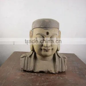 Wooden Buddha Antique Laughing Buddha Statue thumbnail-1