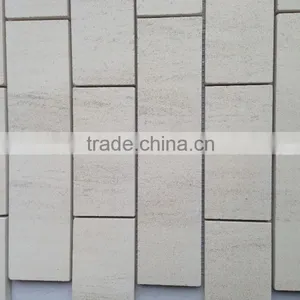 Brick Pattern Moca Cream Marble Mosaic Tile thumbnail-1