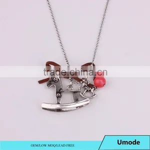 Celtic Ribbon Knot Pewter Pearl Ball Chain Bead Necklaces for New Year thumbnail-2