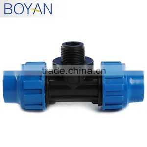 BOYAN PP Compression Pipe Fittings for Irrigation Quick Male Tee thumbnail-6