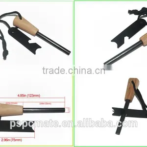 New Arrival 7,000 Strike Survival Striker MAGNESIUM FIRE STEEL Wood Handle thumbnail-1